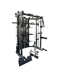 G12 Compact All-In-One Trainer - Double Pulley (90.5 kg), Multipower, Power Rack und Beinpresse - Kompakte Version
